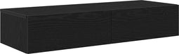vidaXL - Wandschap - met - lades - 100x36x19 - cm - bewerkt - hout - zwart