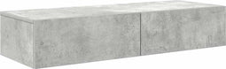 vidaXL - Wandschap - met - lades - 100x36x19 - cm - bewerkt - hout - betongrijs