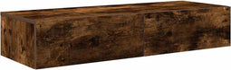 vidaXL - Wandschap - met - lades - 100x36x19cm - bewerkt - hout - gerookt - eikenkleur