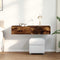 vidaXL - Wandschap - met - lades - 100x36x19cm - bewerkt - hout - gerookt - eikenkleur
