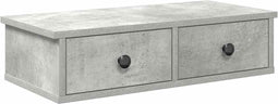 vidaXL - Wandschap - met - lades - 60x25x15 - cm - bewerkt - hout - betongrijs