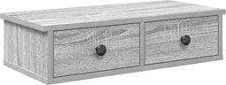 vidaXL - Wandschap - met - lades - 60x25x15 - cm - bewerkt - hout - grijs - sonoma - eiken