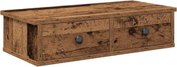 vidaXL - Wandschap - met - lades - 60x25x15 - cm - bewerkt - hout - oud - houtkleurig