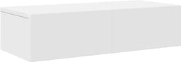 vidaXL - Wandschap - met - lades - 60x26,5x15 - cm - bewerkt - hout - wit