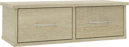 vidaXL - Wandschap - met - lades - 60x26x18,5 - cm - spaanplaat - sonoma - eikenkleurig