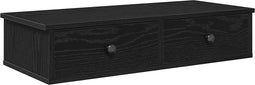 vidaXL - Wandschap - met - lades - 80x31x17 - cm - bewerkt - hout - zwart
