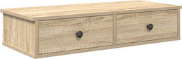 vidaXL - Wandschap - met - lades - 80x31x17 - cm - bewerkt - hout - sonoma - eikenkleur
