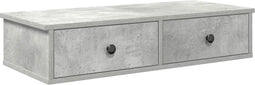 vidaXL - Wandschap - met - lades - 80x31x17 - cm - bewerkt - hout - betongrijs