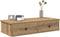 vidaXL - Wandschap - met - lades - 80x31x17 - cm - bewerkt - hout - artisanaal - eiken