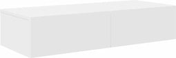 vidaXL - Wandschap - met - lades - 80x33x17 - cm - bewerkt - hout - wit