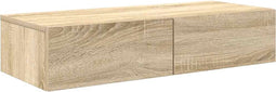 vidaXL - Wandschap - met - lades - 80x33x17 - cm - bewerkt - hout - sonoma - eikenkleur