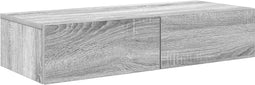 vidaXL - Wandschap - met - lades - 80x33x17 - cm - bewerkt - hout - grijs - sonoma - eiken