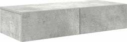 vidaXL - Wandschap - met - lades - 80x33x17 - cm - bewerkt - hout - betongrijs