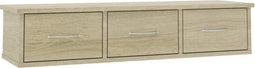 vidaXL - Wandschap - met - lades - 88x26x18,5 - cm - spaanplaat - sonoma - eikenkleurig