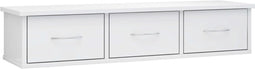 vidaXL - Wandschap - met - lades - 88x26x18,5 - cm - spaanplaat - hoogglans - wit