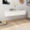 vidaXL - Wandschap - met - lades - 88x26x18,5 - cm - spaanplaat - wit