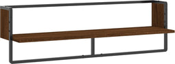 vidaXL - Wandschap - met - stang - 100x25x30 - cm - bruineikenkleurig