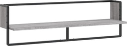 vidaXL - Wandschap - met - stang - 100x25x30 - cm - grijs - sonoma - eikenkleurig