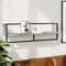 vidaXL - Wandschap - met - stang - 100x25x30 - cm - grijs - sonoma - eikenkleurig