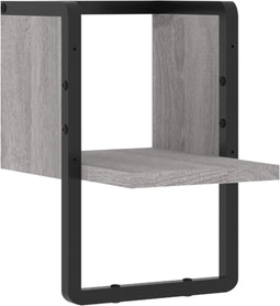 vidaXL - Wandschap - met - stang - 20x25x30 - cm - grijs - sonoma - eikenkleurig