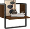 vidaXL - Wandschap - met - stang - 30x25x30 - cm - bruin - eikenkleur