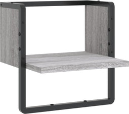 vidaXL - Wandschap - met - stang - 30x25x30 - cm - grijs - sonoma - eikenkleurig