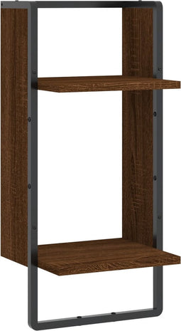 vidaXL - Wandschap - met - stang - 30x25x65 - cm - bruineikenkleurig