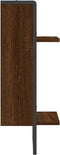 vidaXL - Wandschap - met - stang - 30x25x65 - cm - bruineikenkleurig