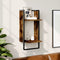 vidaXL - Wandschap - met - stang - 30x25x65 - cm - gerookt - eikenkleurig