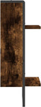 vidaXL - Wandschap - met - stang - 30x25x65 - cm - gerookt - eikenkleurig