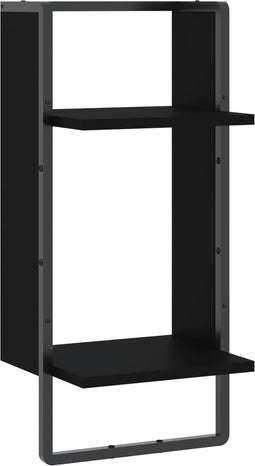 vidaXL - Wandschap - met - stang - 30x25x65 - cm - zwart
