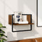 vidaXL - Wandschap - met - stang - 40x25x30 - cm - bruin - eikenkleur