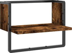 vidaXL - Wandschap - met - stang - 40x25x30 - cm - gerookt - eikenkleurig