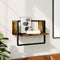 vidaXL - Wandschap - met - stang - 40x25x30 - cm - gerookt - eikenkleurig