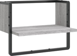 vidaXL - Wandschap - met - stang - 40x25x30 - cm - grijs - sonoma - eikenkleurig