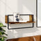 vidaXL - Wandschap - met - stang - 65x25x30 - cm - gerookt - eikenkleurig