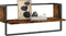 vidaXL - Wandschap - met - stang - 65x25x30 - cm - gerookt - eikenkleurig