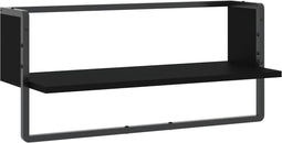 vidaXL - Wandschap - met - stang - 65x25x30 - cm - zwart