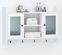 vidaXL - Wandschap - voor - boeken/DVD's - MDF - wit
