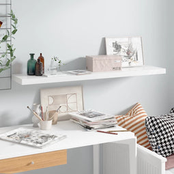 vidaXL - Wandschap - zwevend - 120x23,5x3,8 - cm - MDF - hoogglans - wit