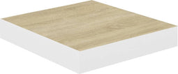 vidaXL - Wandschap - zwevend - 23x23,5x3,8 - cm - MDF - eikenkleurig - en - wit