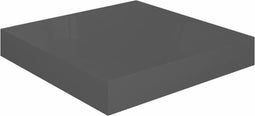 vidaXL - Wandschap - zwevend - 23x23,5x3,8 - cm - MDF - hoogglans - grijs