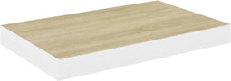 vidaXL - Wandschap - zwevend - 40x23x3,8 - cm - MDF - eikenkleurig - en - wit