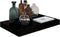 vidaXL - Wandschap - zwevend - 40x23x3,8 - cm - MDF - hoogglans - zwart