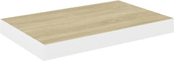 vidaXL - Wandschap - zwevend - 50x23x3,8 - cm - MDF - eikenkleurig - en - wit