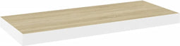 vidaXL - Wandschap - zwevend - 60x23,5x3,8 - cm - MDF - eikenkleurig - en - wit
