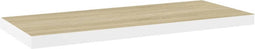 vidaXL - Wandschap - zwevend - 80x23,5x3,8 - cm - MDF - eikenkleurig - en - wit