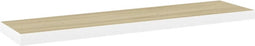 vidaXL - Wandschap - zwevend - 90x23,5x3,8 - cm - MDF - eikenkleurig - en - wit