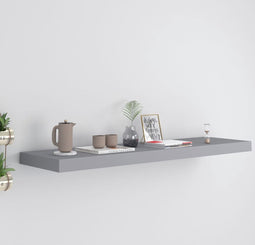 vidaXL - Wandschap - zwevend - 90x23,5x3,8 - cm - MDF - grijs