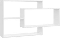 vidaXL - Wandschappen - 104x20x58,5 - cm - bewerkt - hout - hoogglans - wit